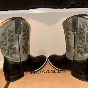 Stetson Black and Brown Western Boots